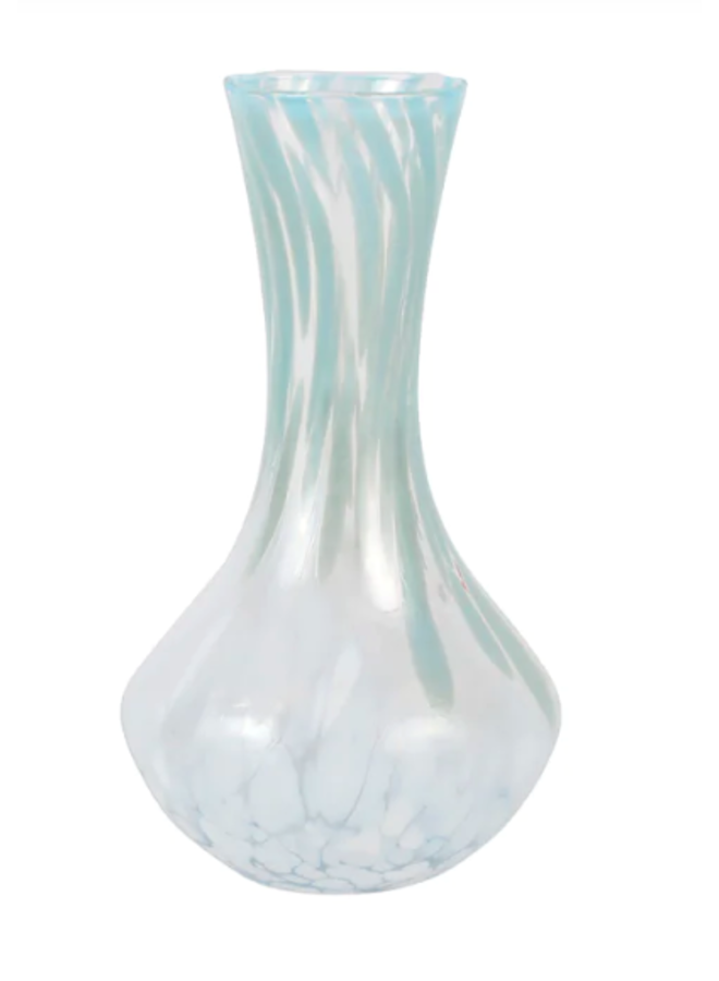 Nuvola Light Blue and White Small Fluted Vase