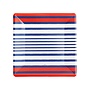 Breton Stripe Square Salad & Dessert Plates in Blue- 8 Per Package