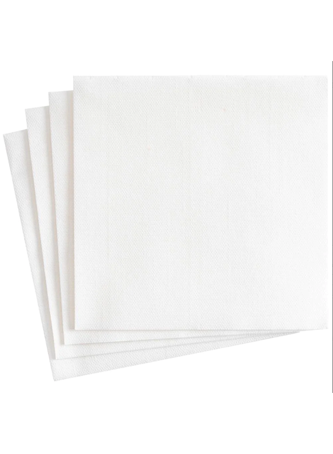 Paper Linen Solid Dinner Napkins in White - 12 Per Package