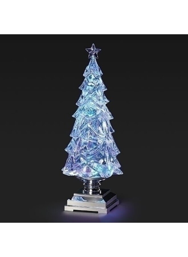 12.75"H Lighted Swirl Full Tree with Silver Base