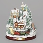 9"H Musical Lighted Snowy Mountain Village with Rotating Train and Skaters