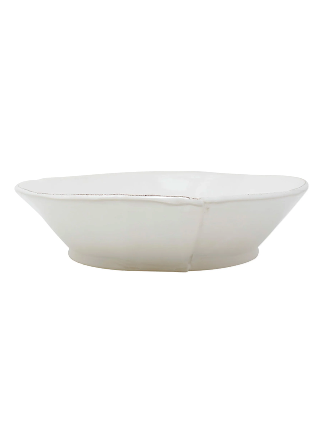 Melamine Lastra White Large Shallow Serving Bowl