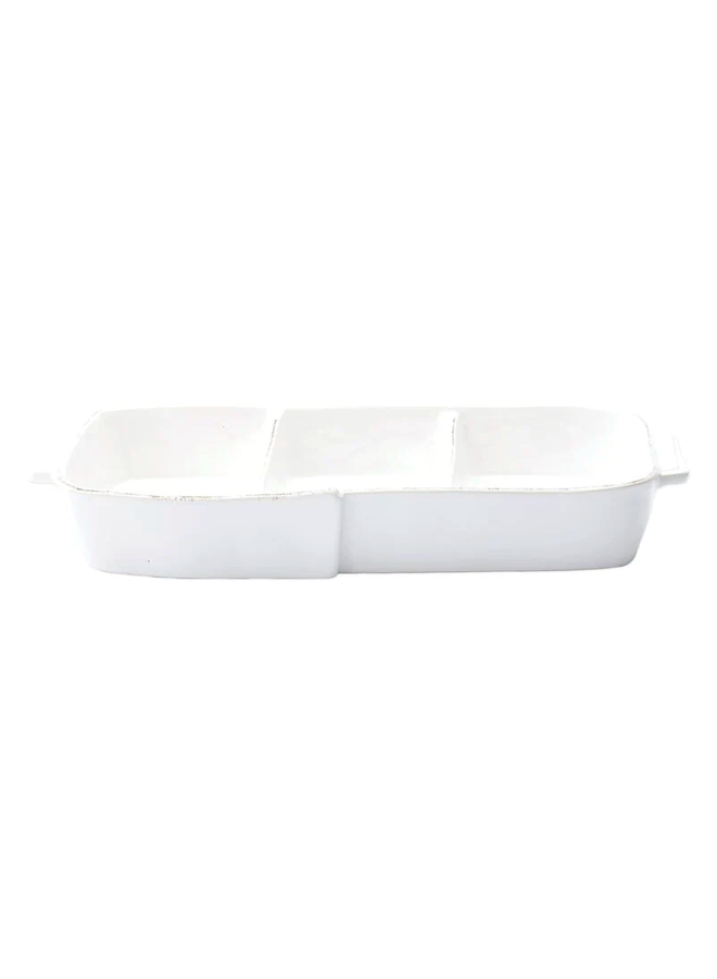 Melamine Lastra White Three-Part Server