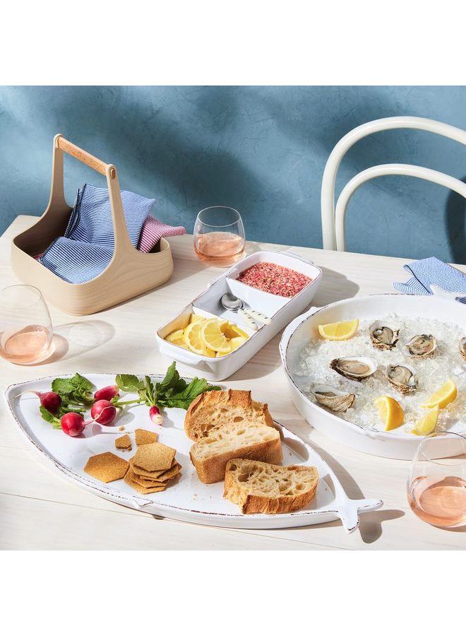 Melamine Lastra White Three-Part Server