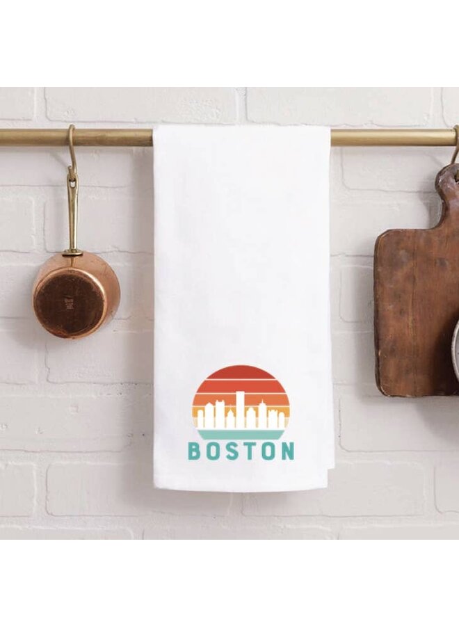 Boston Sunset Tea Towel