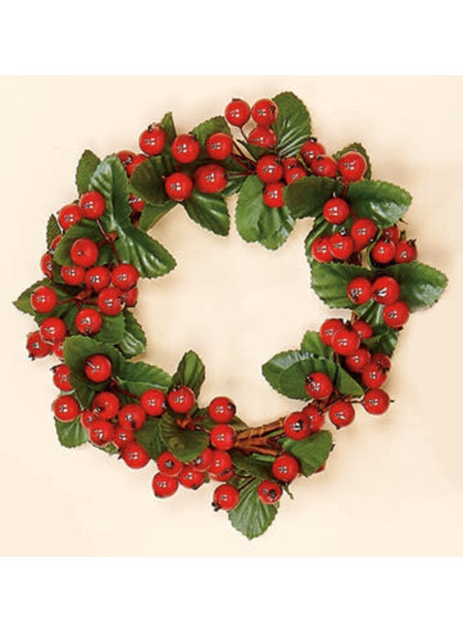 4.25" Berry Candle Ring With Leaf