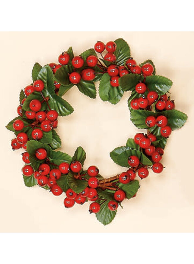 4.25" Berry Candle Ring With Leaf