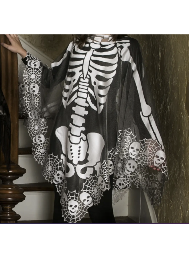 Skeleton Poncho - Pewter
