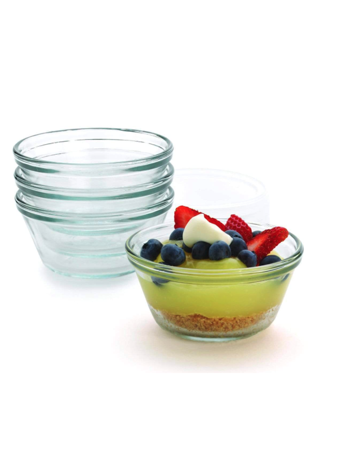 Anchor Hocking 6oz Custard Cups With Lids (Set Of 4)