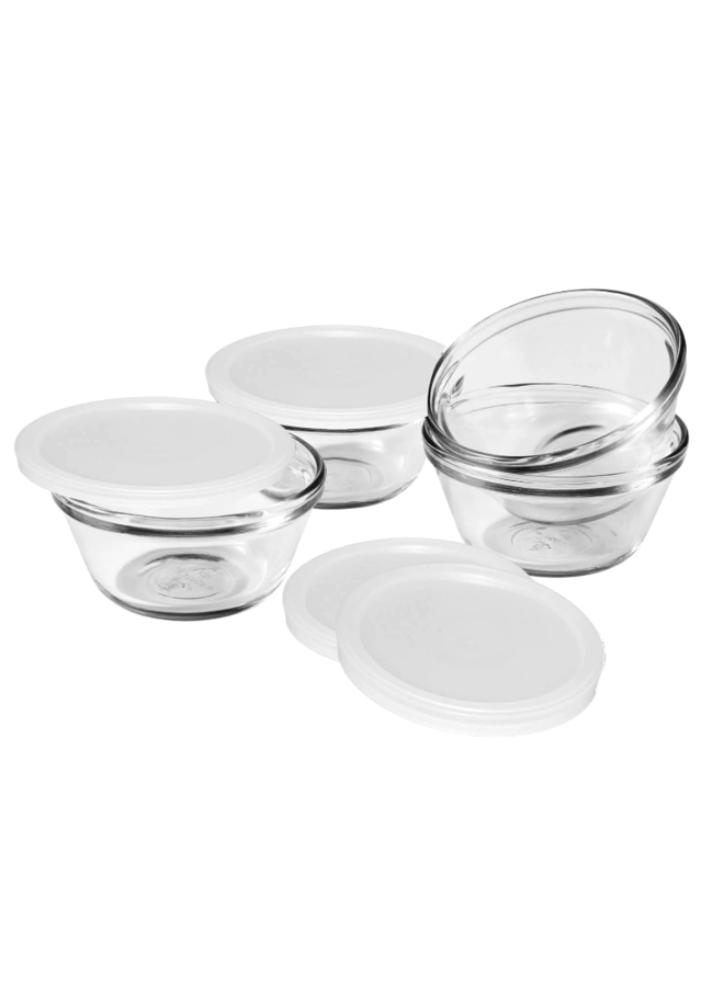 Anchor Hocking 6oz Custard Cups With Lids (Set Of 4)