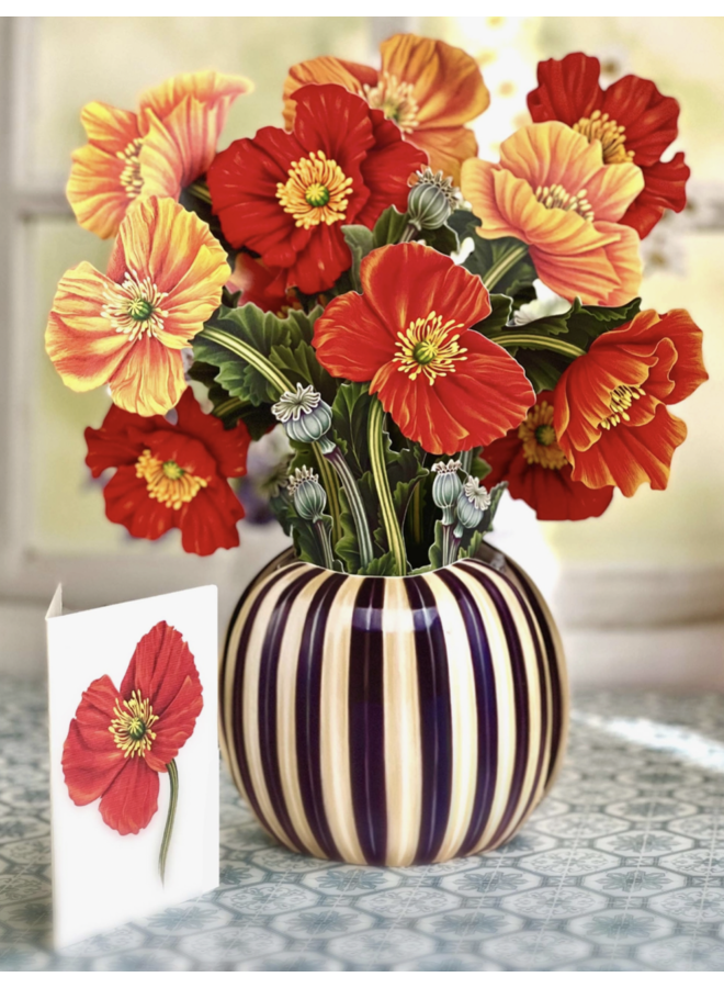 French Poppies Pop-Up Greeting Card