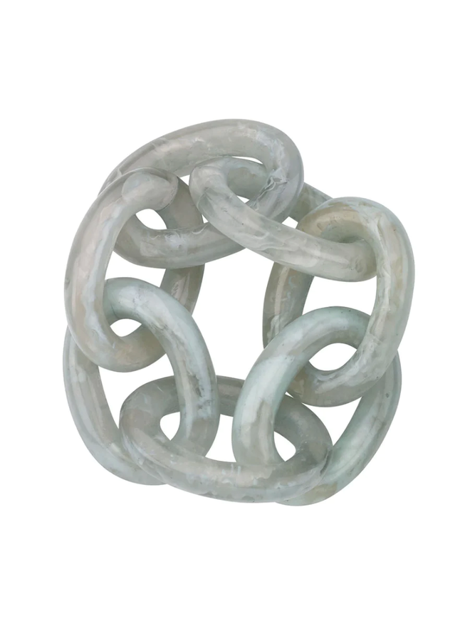 Chain Link Celadon Napkin Rings, Set of Four