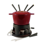 Sierra Cast Iron Fondue Set Cherry Red