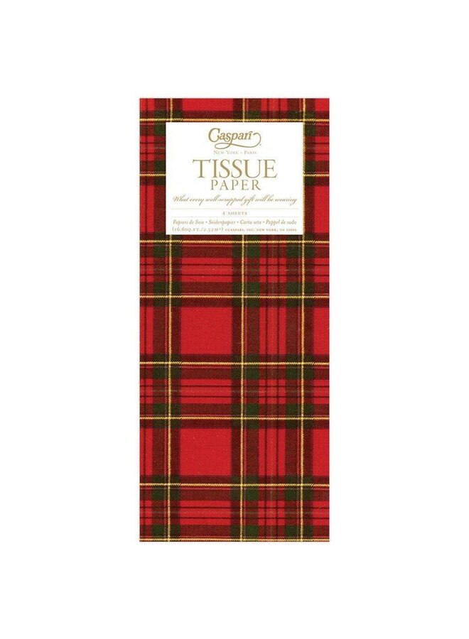 Royal Plaid Tissue Paper - 4 Sheets Included