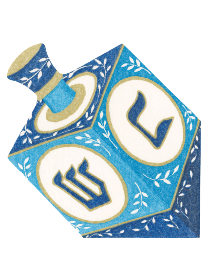 Dreidel Die-Cut Paper Linen Luncheon Napkins - 15 Per Package