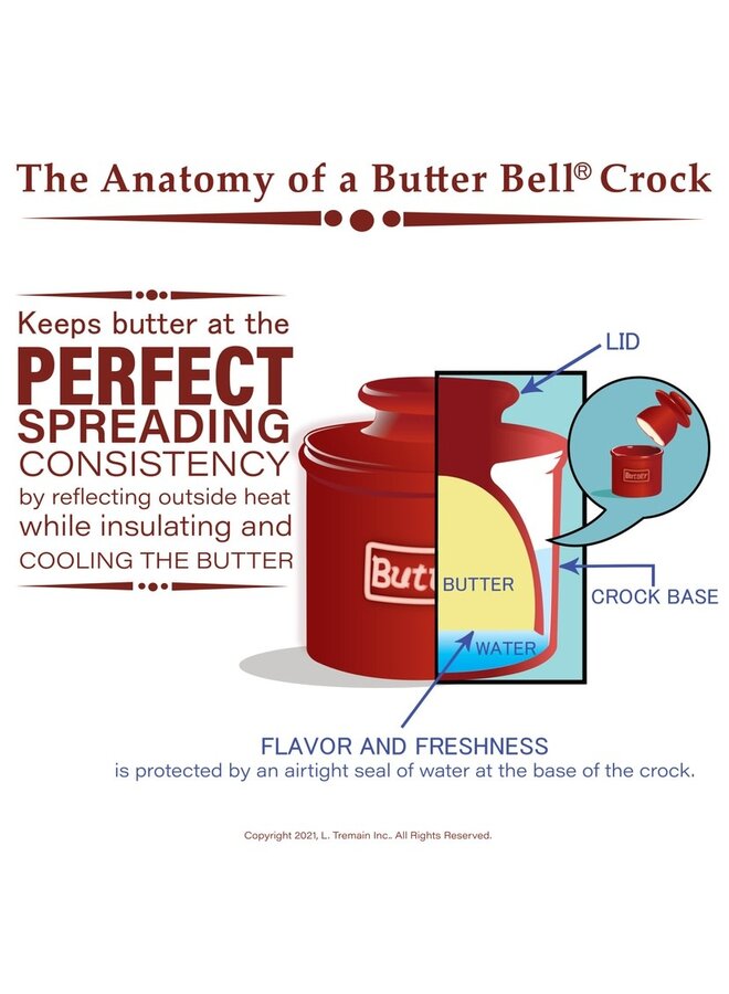 Café Collection Retro Butter Bell Crock - Maraschino Red