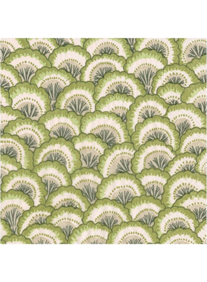 Pontchartrain Scallop Green Cocktail Napkins - 20 Per Package