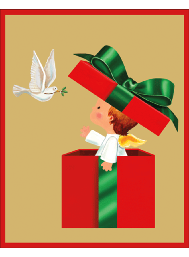 Baby Angel Gift And Dove Christmas Card Box 16 Count