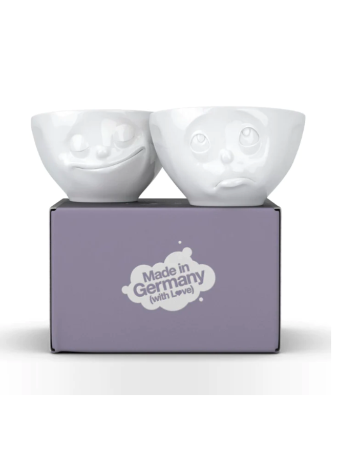 Medium Bowl Set No. 2, Happy & Oh please Face