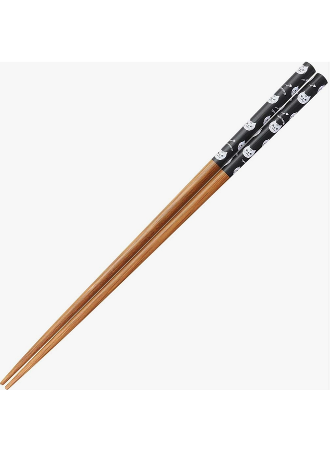 Yummy Cat Black Bamboo Chopsticks