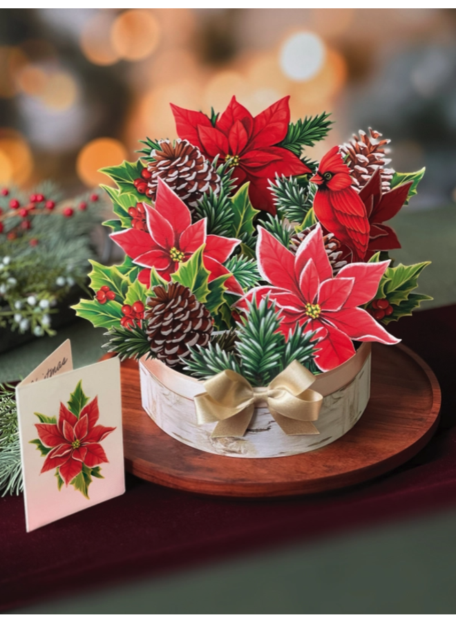 Birch Poinsettia Pop-Up Greeting Card