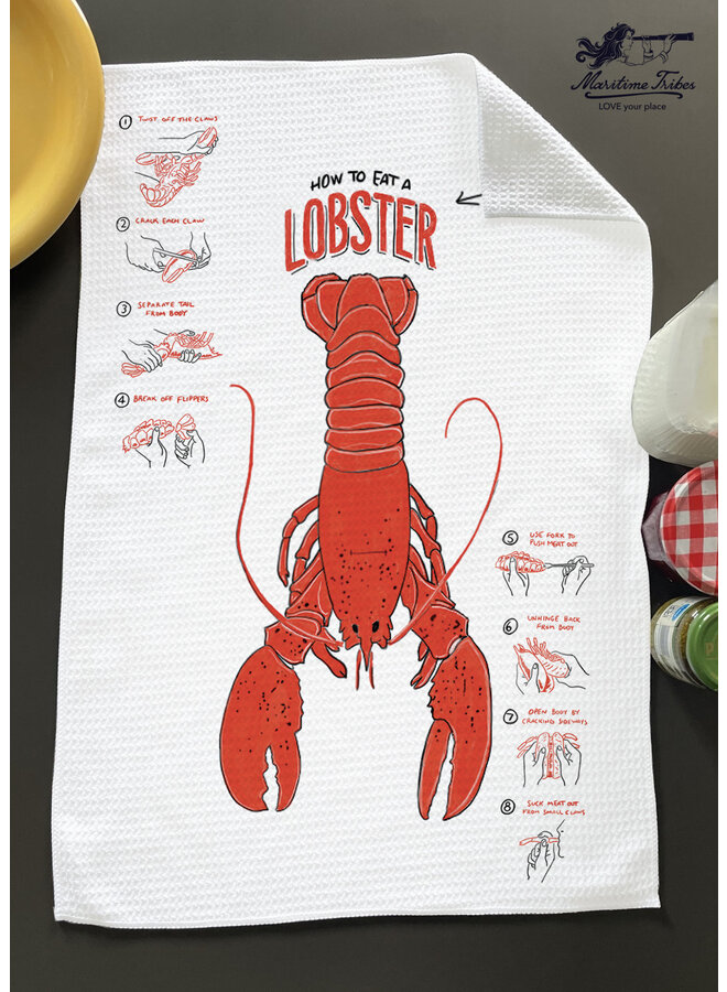 How to Eat a Lobster Hand Towel 16" x 24"