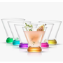 Hue Colored Stemless Martini Glasses Set of 6