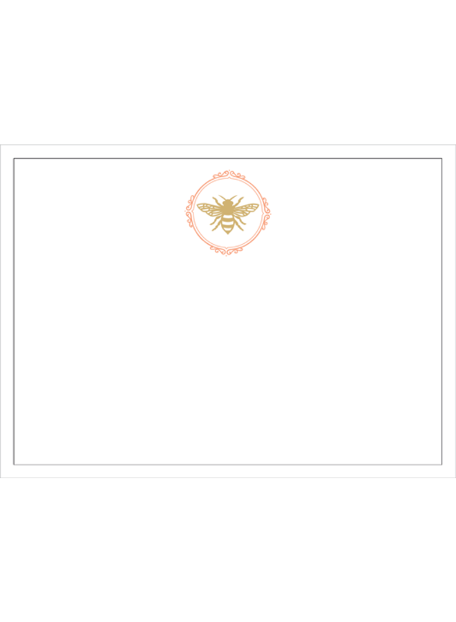 Bee Crest Foil Correspondence Cards - 20 Cards & 20 Envelopes