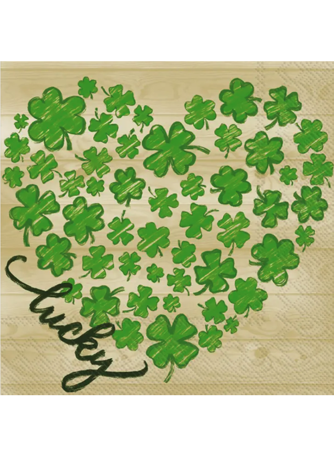 Lucky Heart St. Patrick Cocktail Napkins - Pack of 20