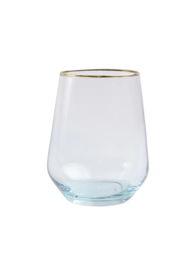 Rainbow Turquoise Stemless Wine Glass