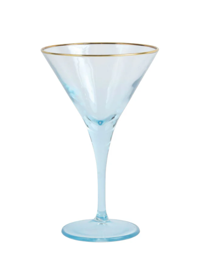 Rainbow Martini Glass Turquoise