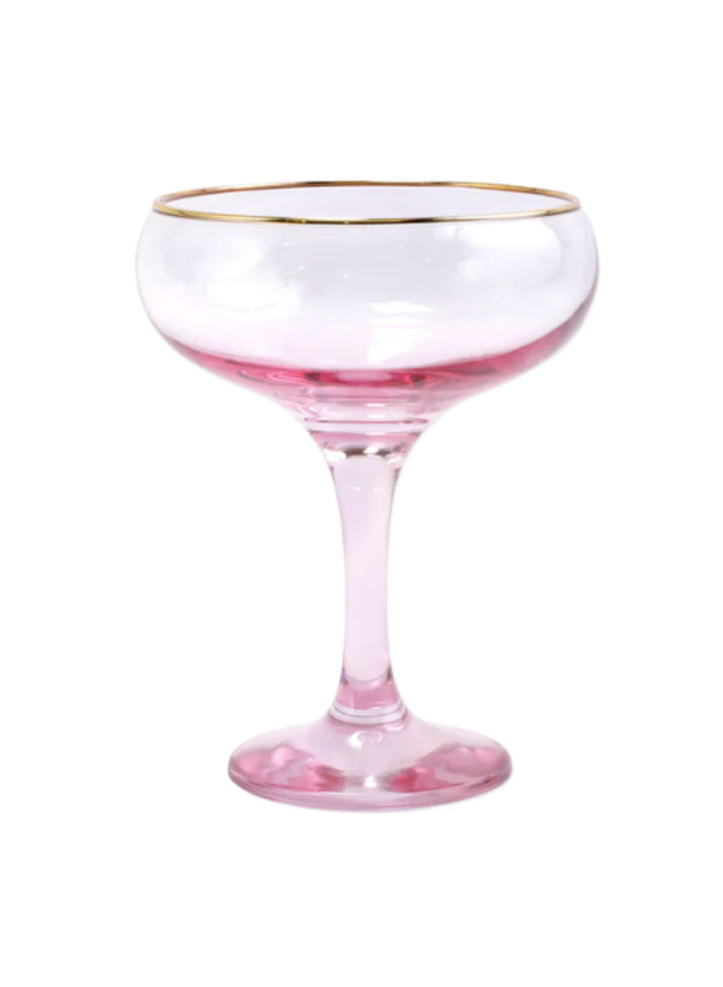 Rainbow Coupe Champagne Glass Pink