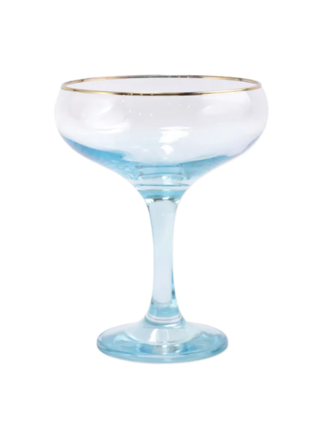 Rainbow Coupe Champagne Glass Turquoise