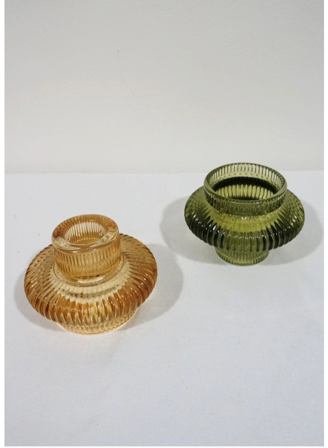 Duo stackable tealight taper candle Green