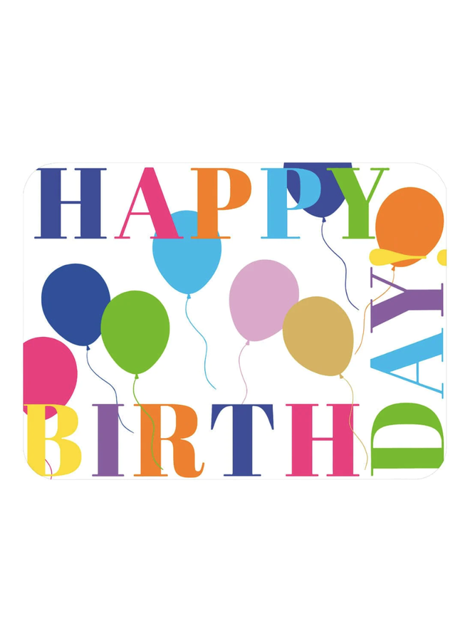 Birthday Surprise White Rectangle Paper Placemats - 12 Per Package