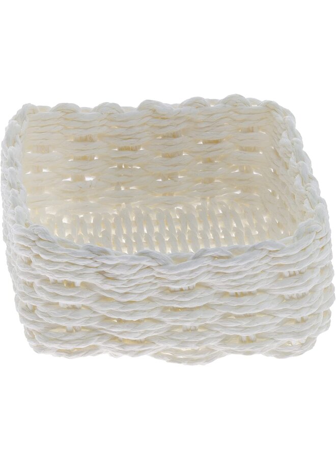 Paper Woven Cocktail Napkin Caddy - White