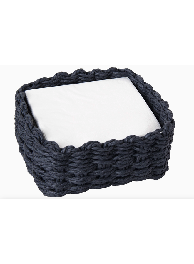 Paper Woven Cocktail Napkin Caddy - Drk Blue