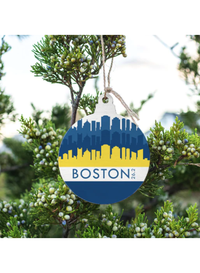 Boston Marathon 2024 Skyline Bulb Ornament