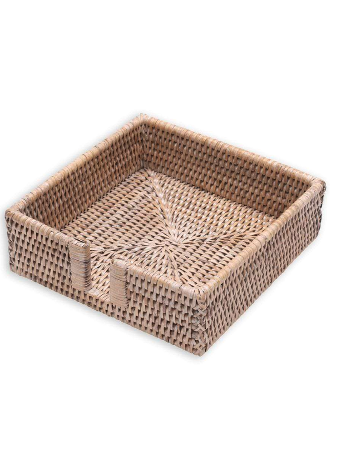 White Rattan Holder Luncheon Bleached