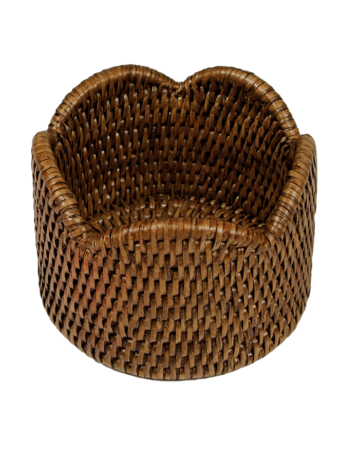 Rattan Scallop Wine Coaster Natural