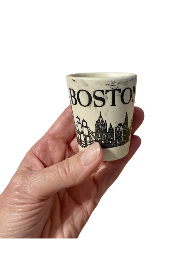 Marbled Shot Glass Boston Skyline