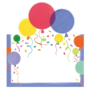 Balloons and Confetti Place Cards