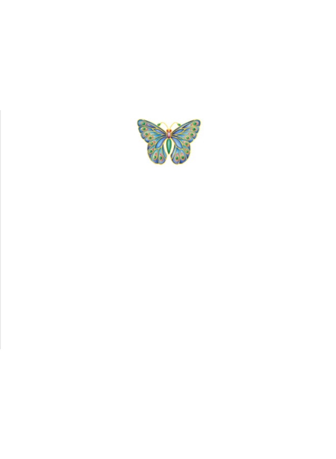 Jeweled Butterfly Foil Correspondence Cards