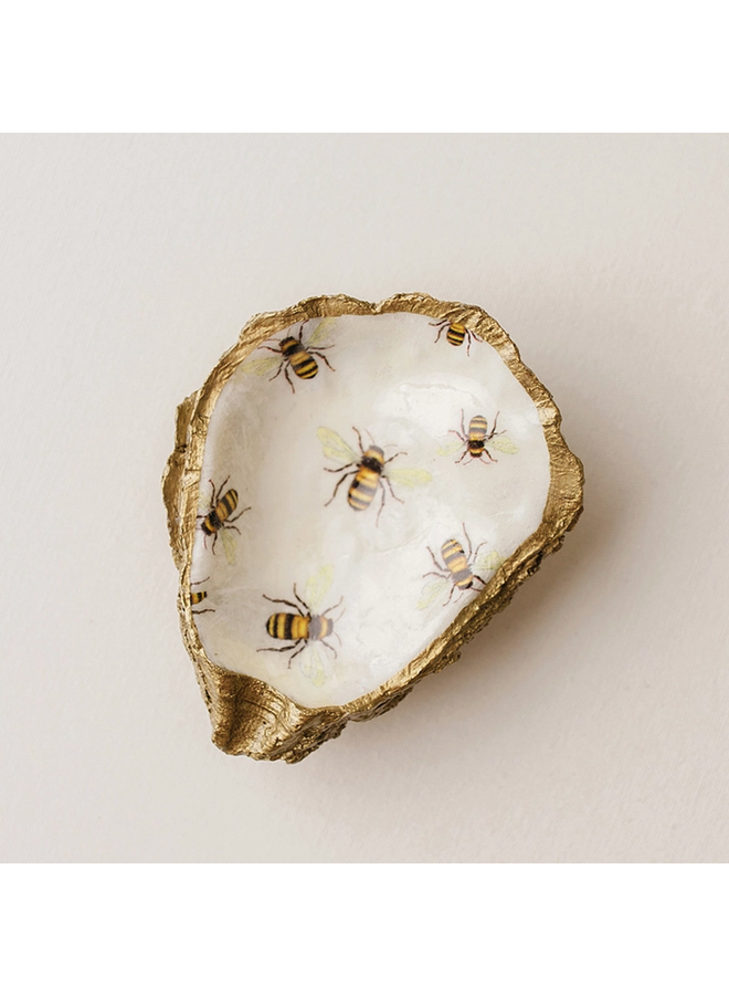 Bee Love Decoupage Oyster Jewelry Dish