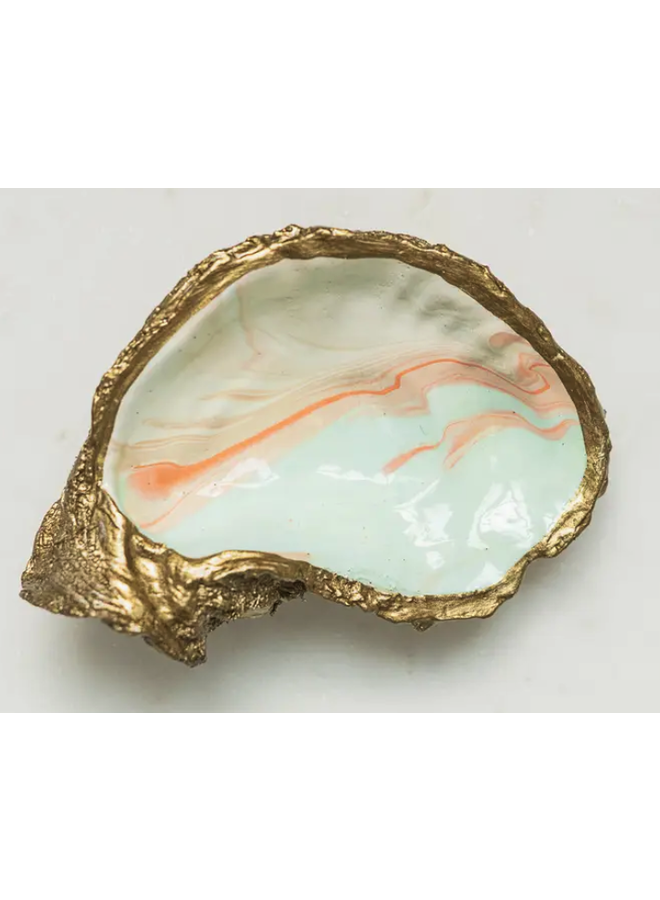 Sunrise Gilded Oyster Jewelry Dish