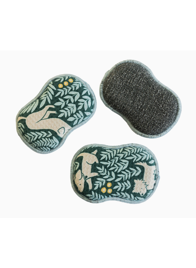 RE:usable Sponges (Set of 3) Nuthatch Dog Park