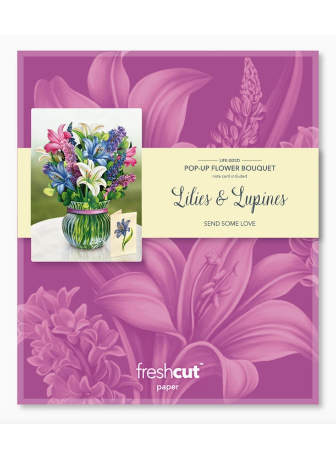 Lilies & Lupines Pop-Up Greeting Card