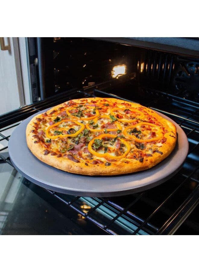 Old Stone Glazed Round Pizza Stone 14" Grey