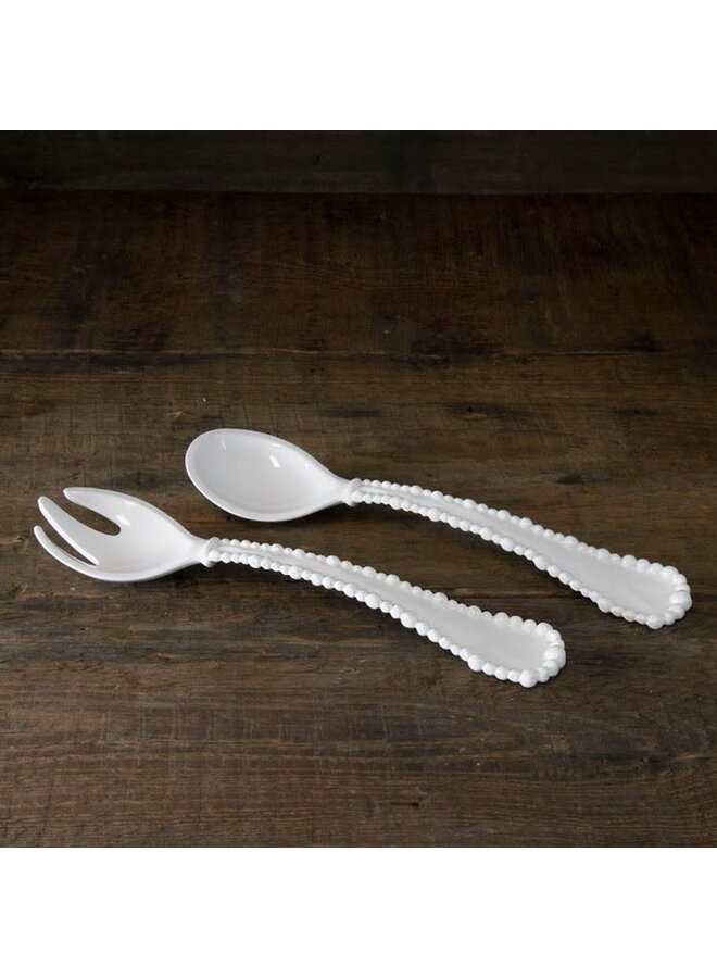 VIDA Alegria Large White Salad Servers