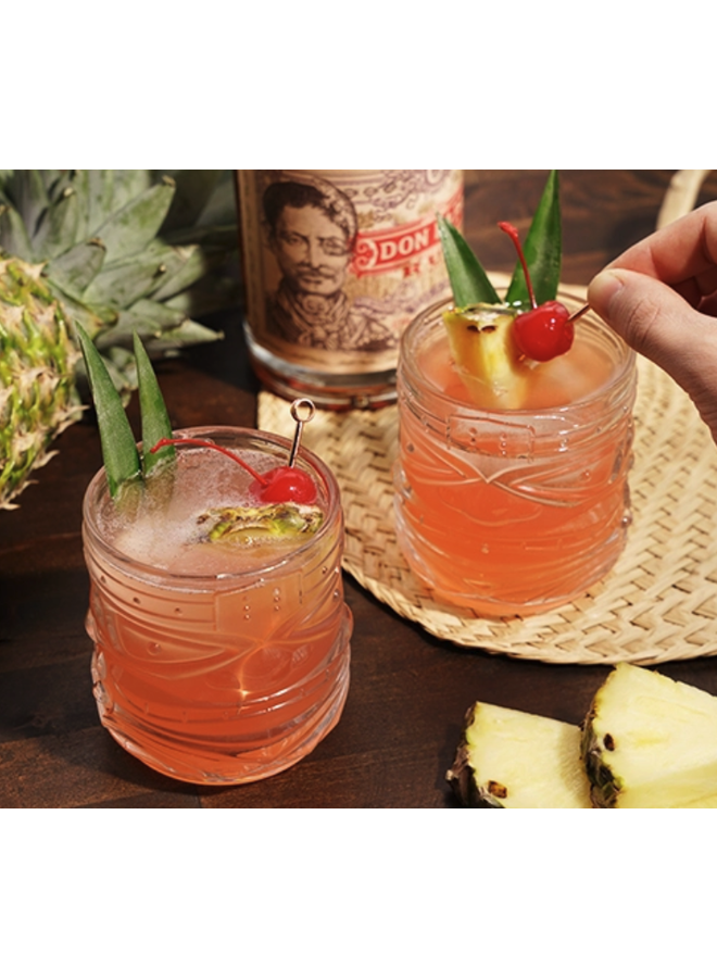 Pacific™ Stackable Crystal Tiki Cocktail Glasses - Set of 2